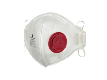 🔴UD. DELTAPLUS MASCARILLA FFP3 C/ VALVULA ROJA PLEGABLE VERTICAL REF. M1300VBC