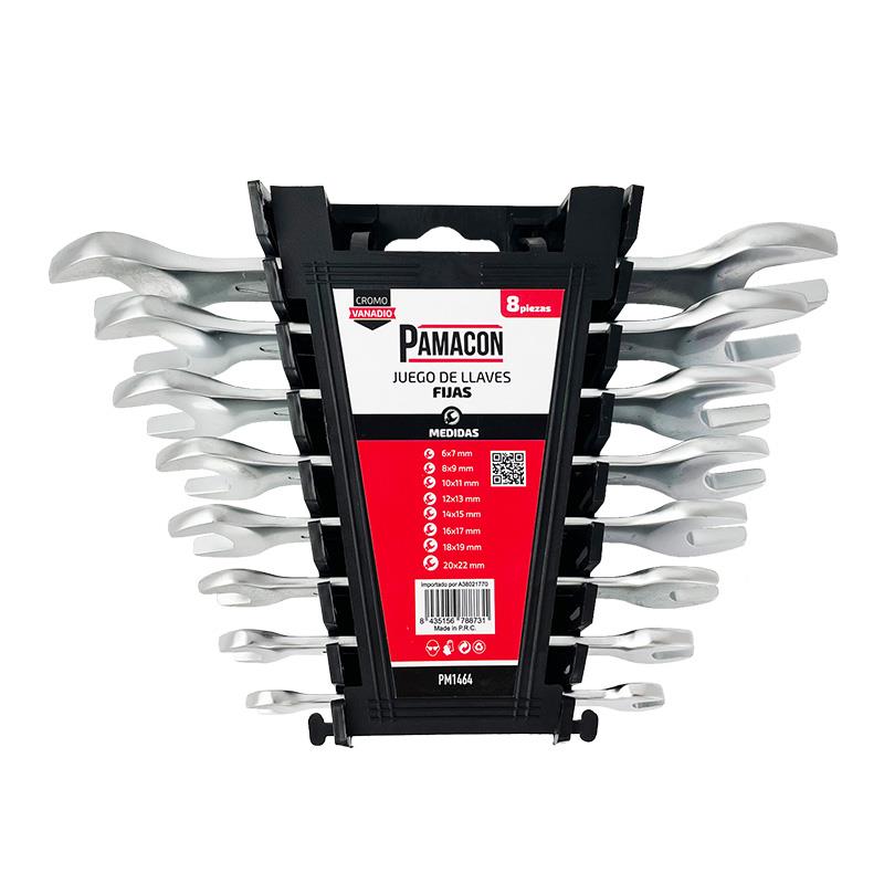 🔴PAMACON JUEGO DE LLAVES FIJAS 6-22MM 8 PIEZAS PM1464
