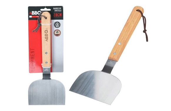 BBQ ESPATULA PARA BARBACOA 28CM MANGO MADERA  REF. 141808