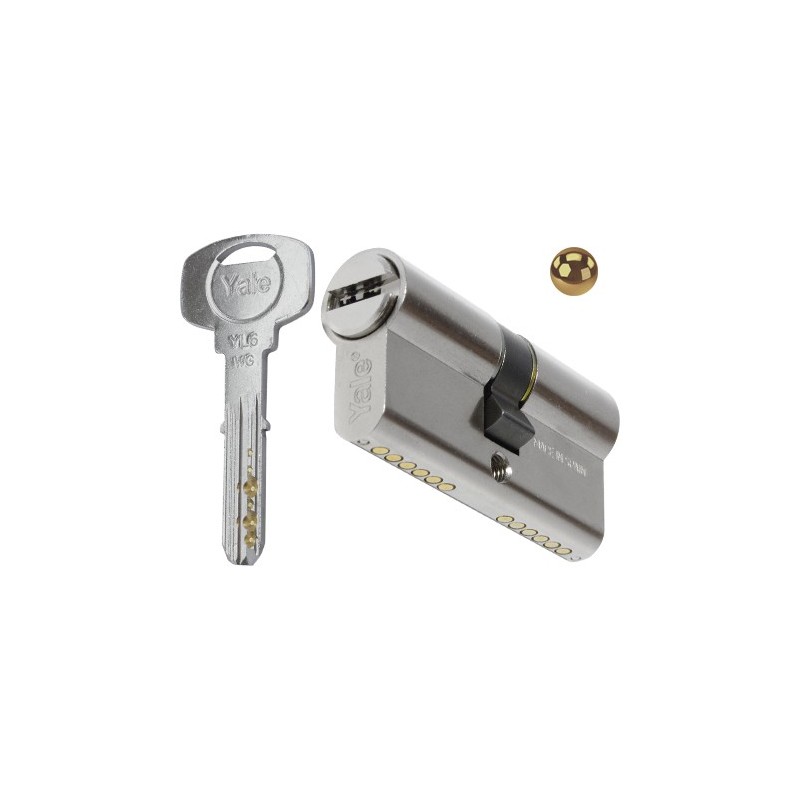 YALE CILINDRO SEGURIDAD NIQUEL L/LARGA 50X50 YL65050HN