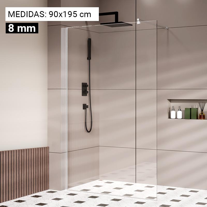 🔴BENOTTI MAMPARA DUCHA PANEL 1 HOJA 8MM CRISTAL FIJO 90X195CM SERIE MIAMI BT2667