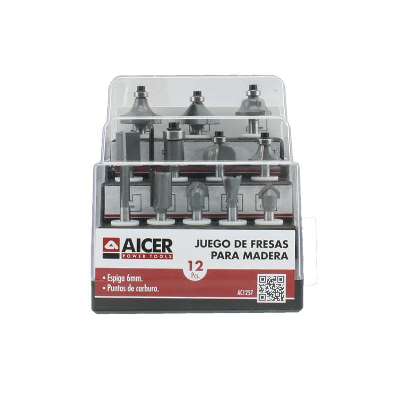 🔴AICER JUEGO 12 PCS FESAS PARA MADERA AC1257