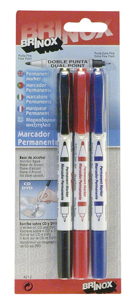 BRINOX ROTULADOR PERMANENTE 3uds N+A+R B4212