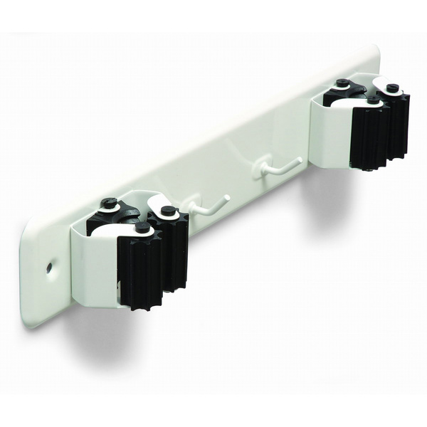 BRINOX CUELGA ESCOBAS DOBLE CON RODILLO 2P BLANCO REF. B70650D