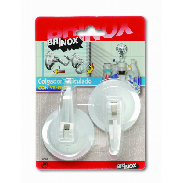 BRINOX-COLGADOR ARICUL C/VENTOSA MED.2UDS B5052-0B