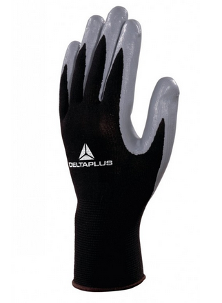 DELTAPLUS GUANTE NITRILO T9 NEGRO/GRIS REF. VE712GR09